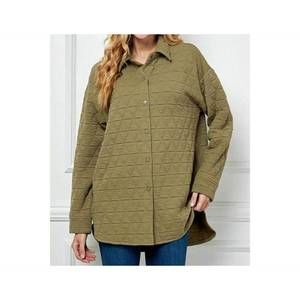 NEW SEE AND BE SEEN now and then quilted shacket in olive